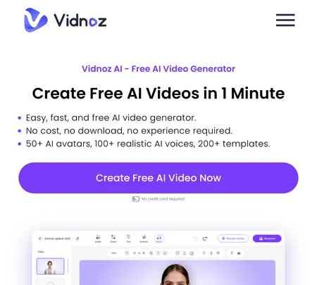 Vidnoz AI Tool Info Reviews Alternatives Sayhi2 Ai