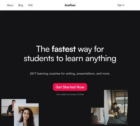 Screenshot of the site of Aceflow