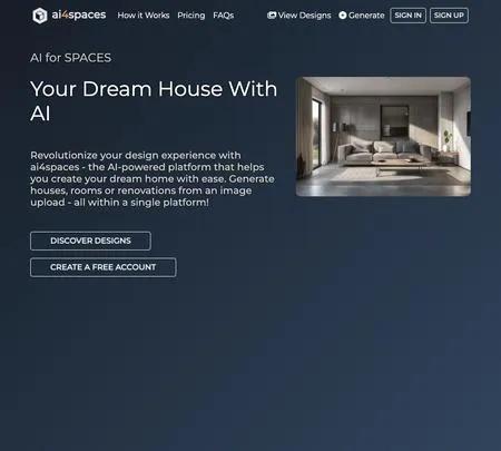 Screenshot of the site of AI4spaces