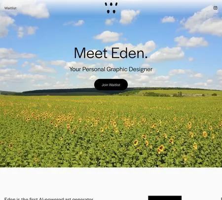 Screenshot of the site of Eden