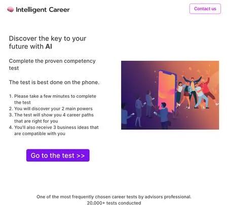 Screenshot of the site of Intelligent Career
