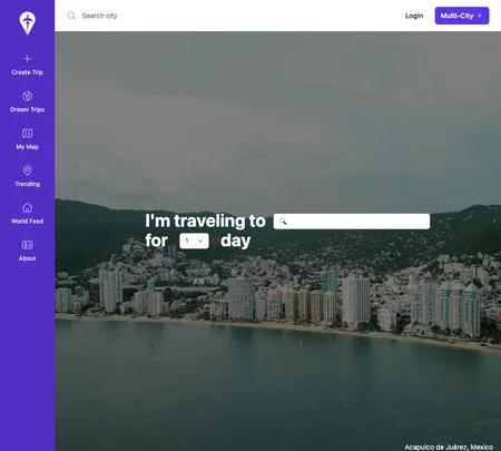 Screenshot of the site of AIcotravel