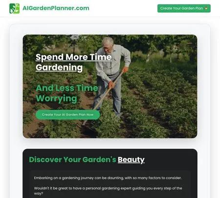 Screenshot of the site of AIGardenPlanner