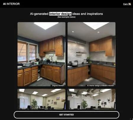 Screenshot of the site of AI Interior