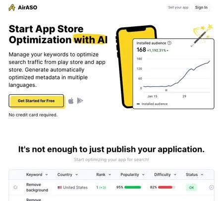 Screenshot of the site of AirASO
