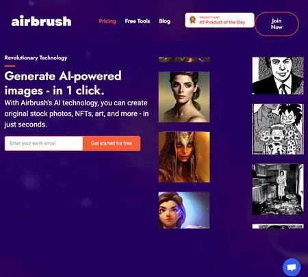 Screenshot of the site of Airbrush