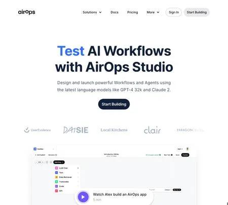 Screenshot of the site of AI Data Sidekick