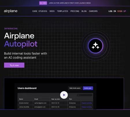 Screenshot of the site of Airplane Autopilot
