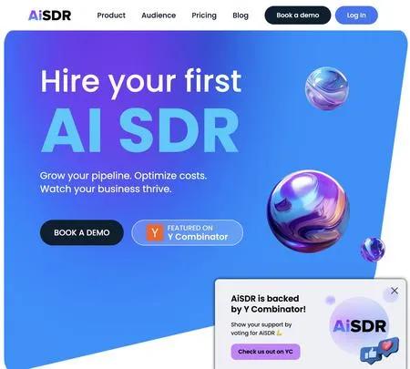 Screenshot of the site of AiSDR