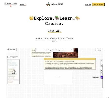 Screenshot of the site of Albus.org