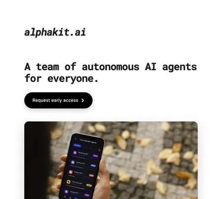 Screenshot of the site of AlphaKit