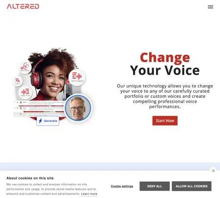 Screenshot of the site of Altered Studio