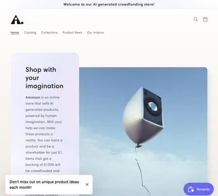 Screenshot of the site of Amaizon