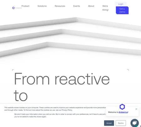 Screenshot of the site of Ambient AI