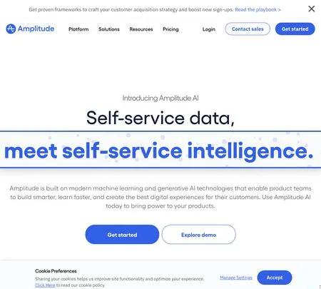 Screenshot of the site of Amplitude