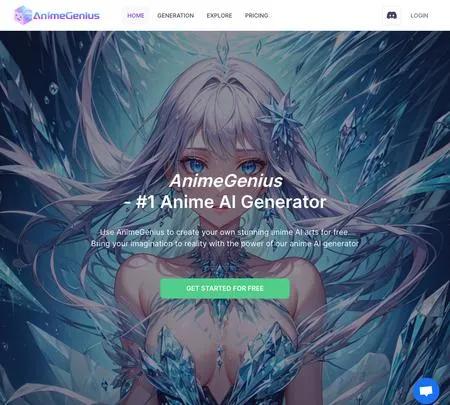 Screenshot of the site of AnimeGenius