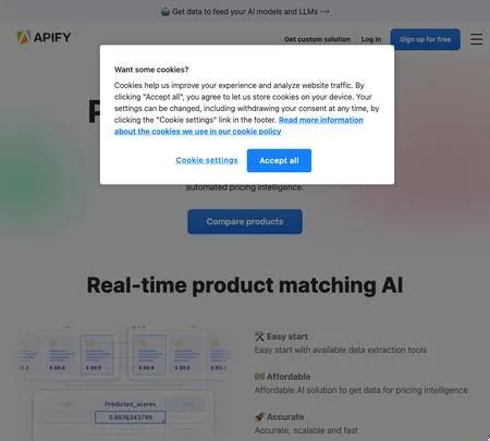 Screenshot of the site of Apify