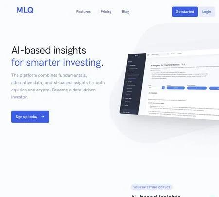 Screenshot of the site of MLQ App