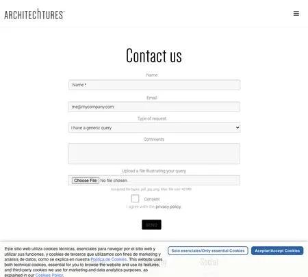 Screenshot of the site of Architechtures