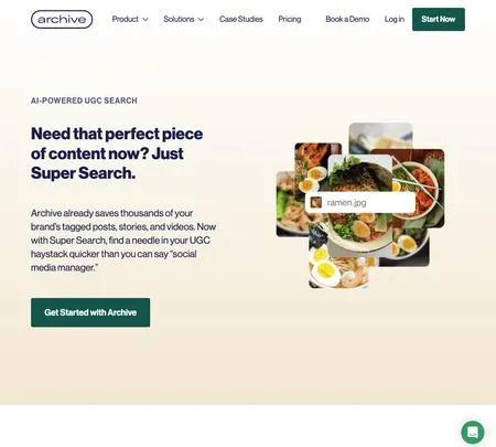 Screenshot of the site of Super Search