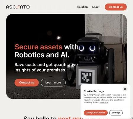 Screenshot of the site of Ascento