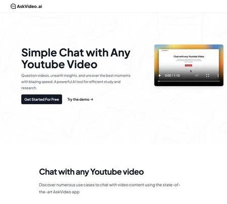 Screenshot of the site of AskVideo