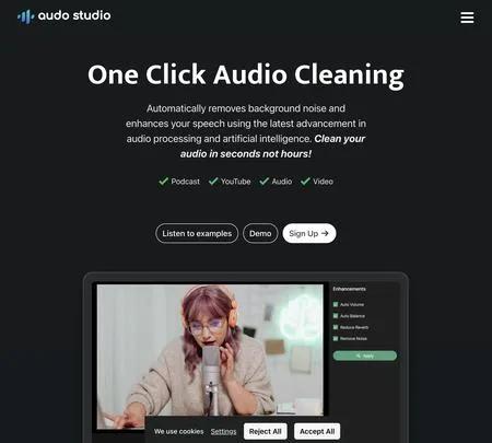 Screenshot of the site of Audo Studio