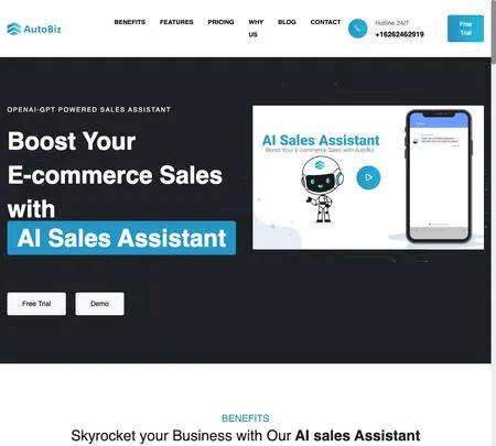 Screenshot of the site of AutoBiz