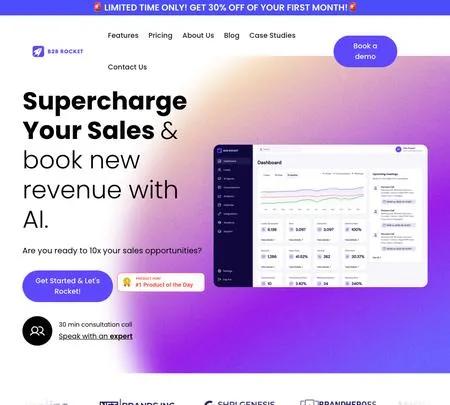 Screenshot of the site of B2B Rocket