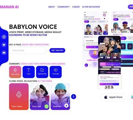 Screenshot of the site of Babylon Voice