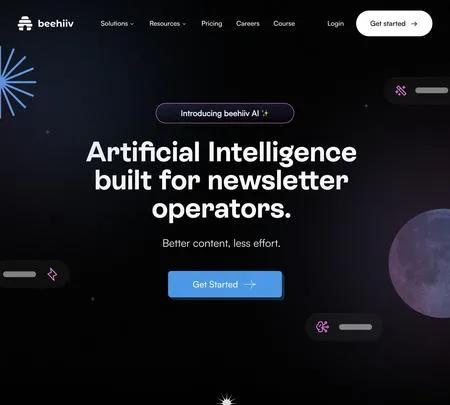 Screenshot of the site of beehiiv AI
