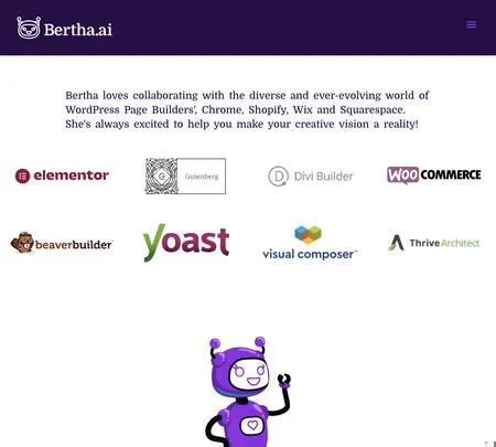 Screenshot of the site of Bertha.ai