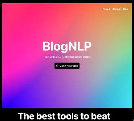 Screenshot of the site of BlogNLP