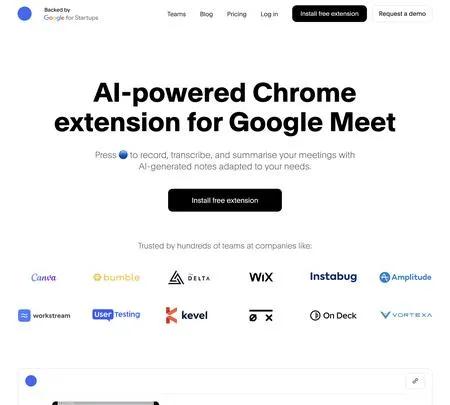 Screenshot of the site of Bluedot