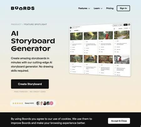 Screenshot of the site of Boords