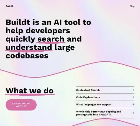 Screenshot of the site of Buildt