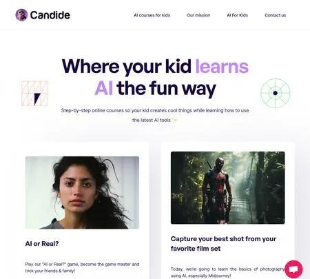 Screenshot of the site of CandideAI