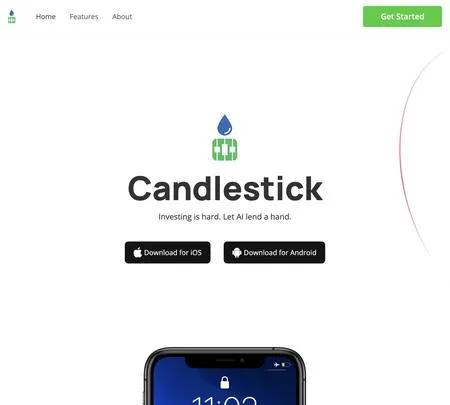 Screenshot of the site of Candlestick