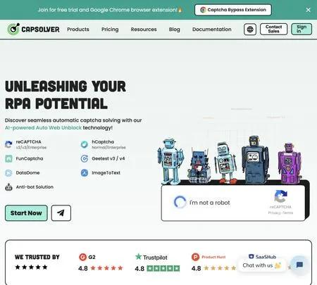 Screenshot of the site of Capsolver