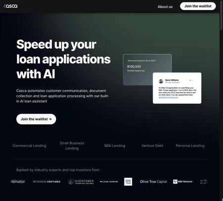 Screenshot of the site of Cascading