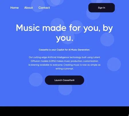 Screenshot of the site of Cassette AI