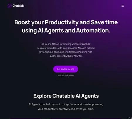 Screenshot of the site of Chatable