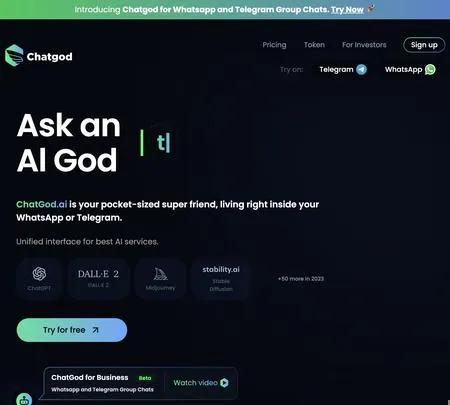 Screenshot of the site of Chatgodai