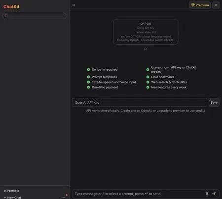 Screenshot of the site of ChatKit