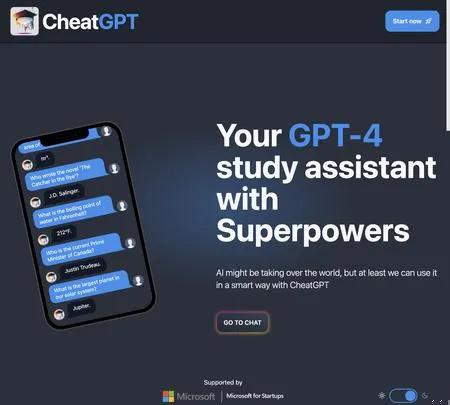 Screenshot of the site of CheatGPT