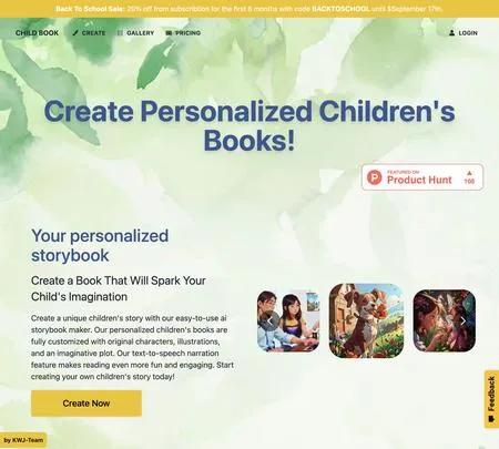 Screenshot of the site of Child Book