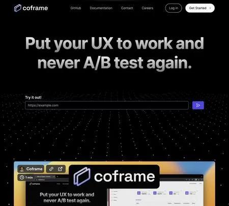 Screenshot of the site of Coframe