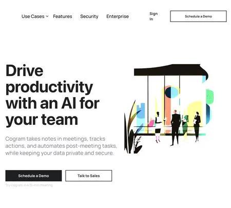 Screenshot of the site of Cogram