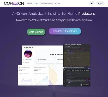 Screenshot of the site of COHEZION