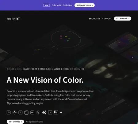 Screenshot of the site of Color.io